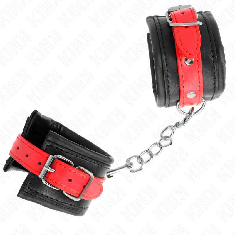 Muñequeras Negro Con Correa Rojo Ajustable 17-28 Cm X 6 Cm