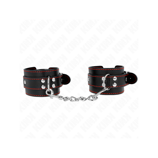 Muñequeras Negro Con Detalles En Rojo Ajustable 20-28 Cm X 5.5 Cm