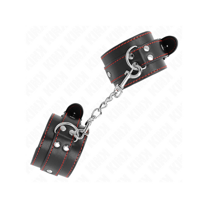 Muñequeras Negro Con Detalles En Rojo Ajustable 20-28 Cm X 5.5 Cm