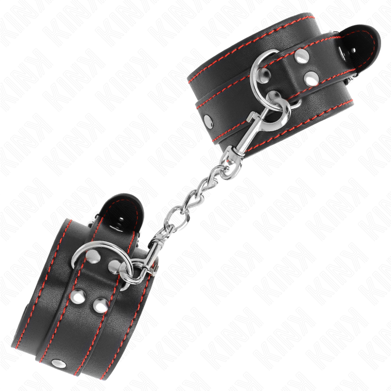 Muñequeras Negro Con Detalles En Rojo Ajustable 20-28 Cm X 5.5 Cm