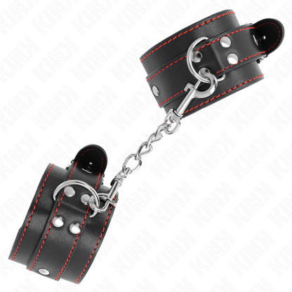Muñequeras Negro Con Detalles En Rojo Ajustable 20-28 Cm X 5.5 Cm