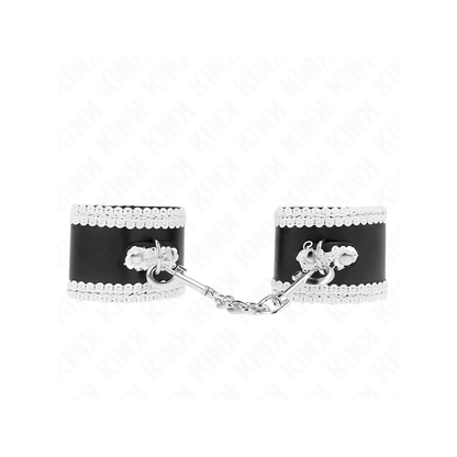 Muñequeras Negro Con Encaje Decorativo Blanco Ajustable 20-23 Cm X 5.5 Cm