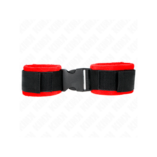 Muñequeras Nylon Rojo-Negro Modelo 1 Ajustable 25-35 Cm X 6 Cm