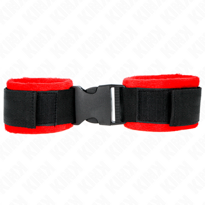 Muñequeras Nylon Rojo-Negro Modelo 1 Ajustable 25-35 Cm X 6 Cm