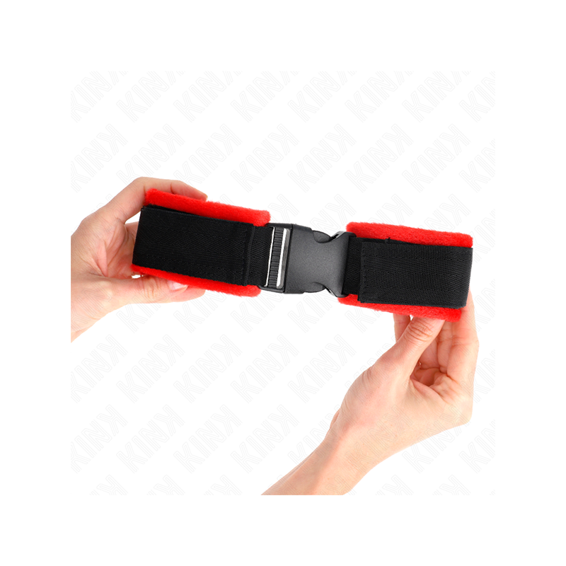 Muñequeras Nylon Rojo-Negro Modelo 1 Ajustable 25-35 Cm X 6 Cm