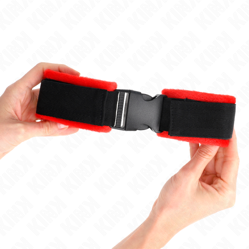 Muñequeras Nylon Rojo-Negro Modelo 1 Ajustable 25-35 Cm X 6 Cm
