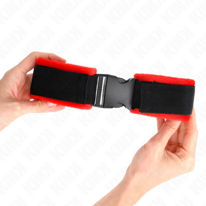 Muñequeras Nylon Rojo-Negro Modelo 1 Ajustable 25-35 Cm X 6 Cm
