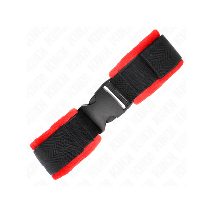 Muñequeras Nylon Rojo-Negro Modelo 1 Ajustable 25-35 Cm X 6 Cm