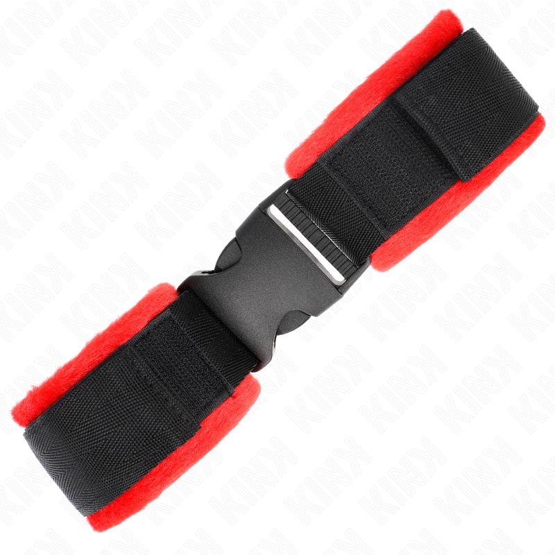 Muñequeras Nylon Rojo-Negro Modelo 1 Ajustable 25-35 Cm X 6 Cm