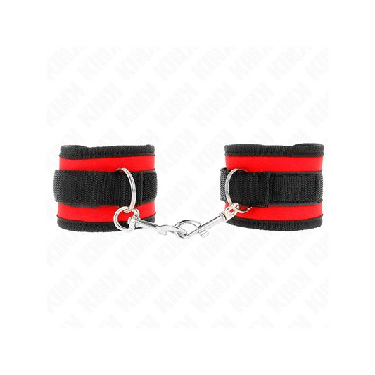 Muñequeras Nylon Rojo-Negro Modelo 2 Ajustable 18-35 Cm X 6 Cm