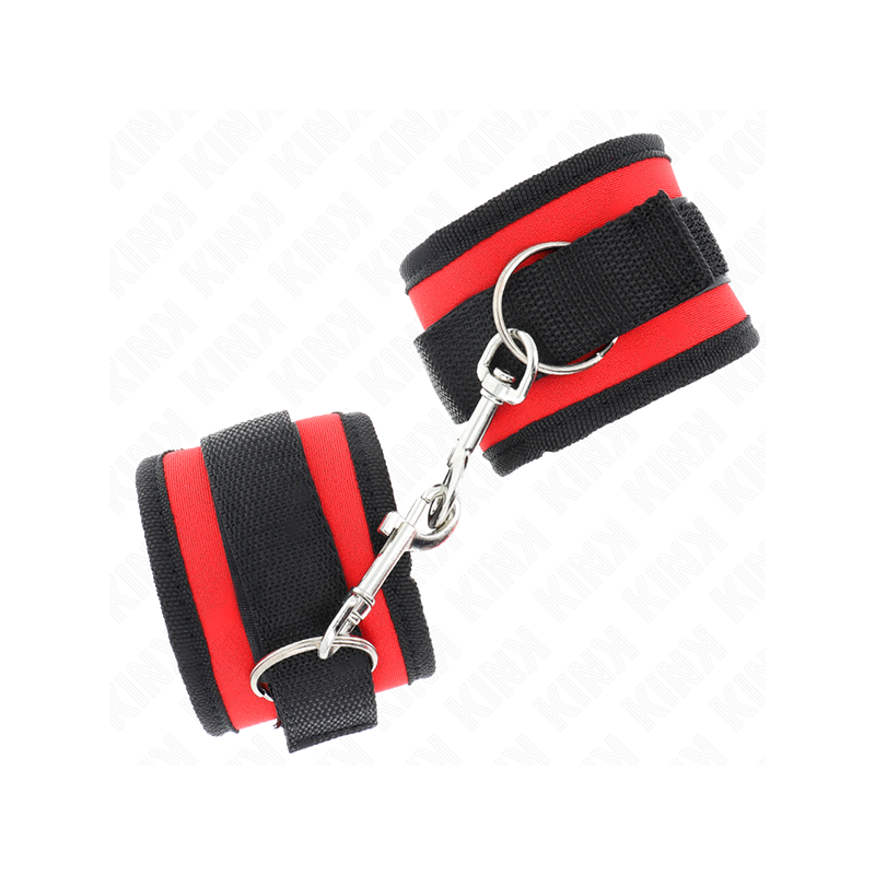 Muñequeras Nylon Rojo-Negro Modelo 2 Ajustable 18-35 Cm X 6 Cm