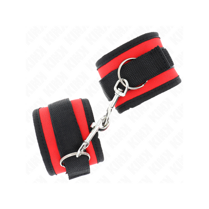 Muñequeras Nylon Rojo-Negro Modelo 2 Ajustable 18-35 Cm X 6 Cm