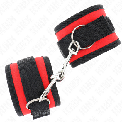 Muñequeras Nylon Rojo-Negro Modelo 2 Ajustable 18-35 Cm X 6 Cm