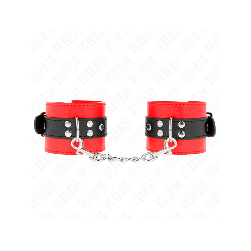 Muñequeras Rojo Con Correa Negro Ajustable 17-28 Cm X 6 Cm