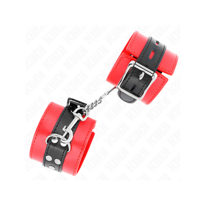 Muñequeras Rojo Con Correa Negro Ajustable 17-28 Cm X 6 Cm