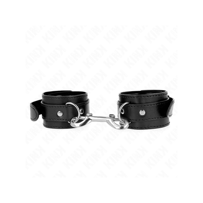 Muñequeras Simples Con Fila De Remaches Negro Ajustable 17-28 Cm X 5 Cm
