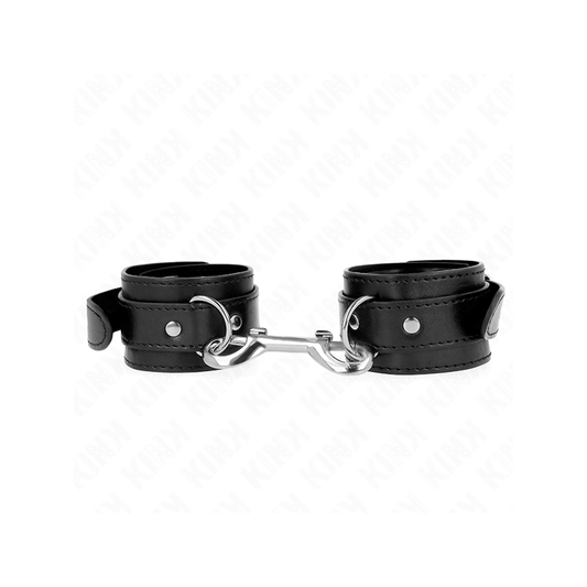 Muñequeras Simples Con Fila De Remaches Negro Ajustable 17-28 Cm X 5 Cm