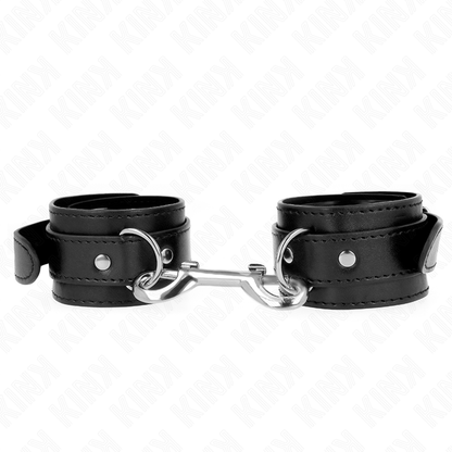 Muñequeras Simples Con Fila De Remaches Negro Ajustable 17-28 Cm X 5 Cm