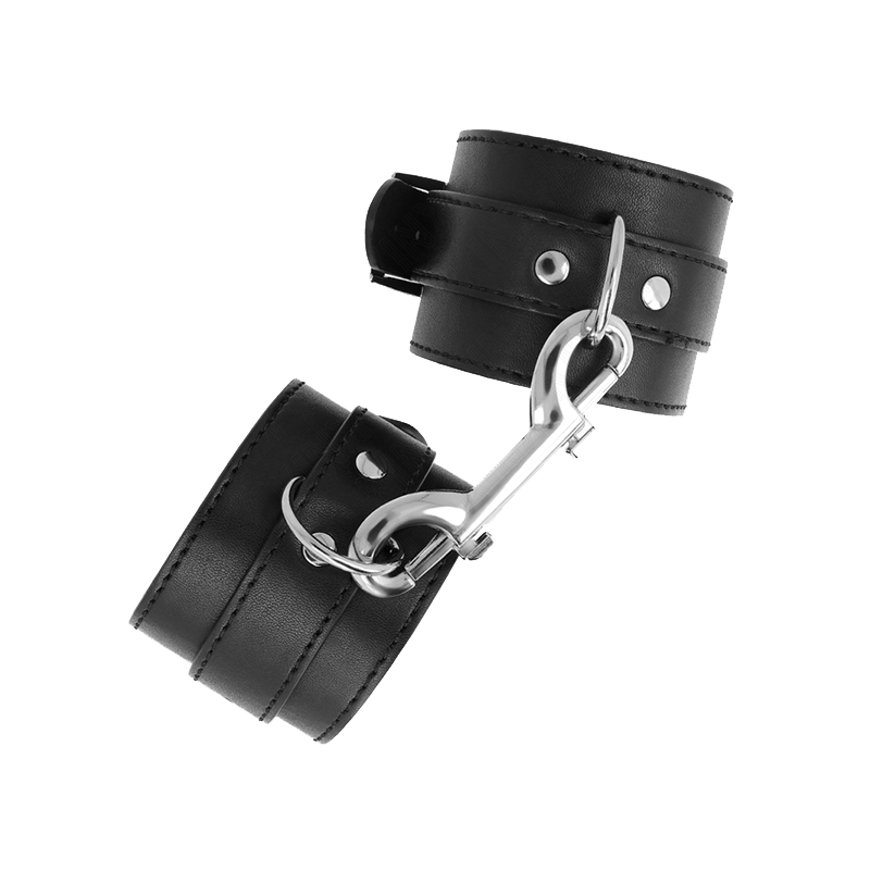 Muñequeras Simples Con Fila De Remaches Y Hebilla Grande Negro Ajustable 17-28 Cm X 5 Cm