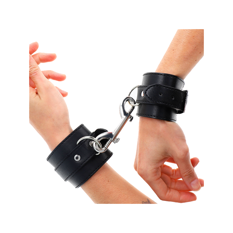 Muñequeras Simples Con Fila De Remaches Y Hebilla Grande Negro Ajustable 17-28 Cm X 5 Cm