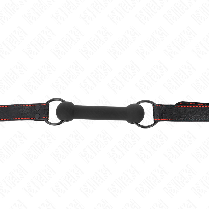 Mordaza Forma De Hueso Con Correa Polipiel Negro Ajustable 41-57 Cm