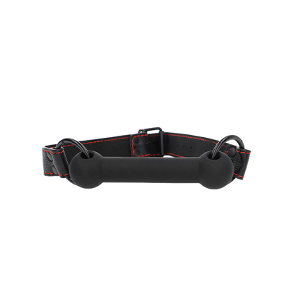 Mordaza Forma De Hueso Con Correa Polipiel Negro Ajustable 41-57 Cm