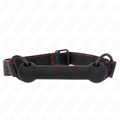 Mordaza Forma De Hueso Con Correa Polipiel Negro Ajustable 41-57 Cm
