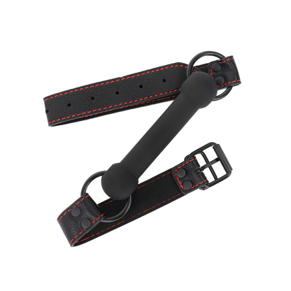 Mordaza Forma De Hueso Con Correa Polipiel Negro Ajustable 41-57 Cm