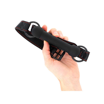Mordaza Forma De Hueso Con Correa Polipiel Negro Ajustable 41-57 Cm