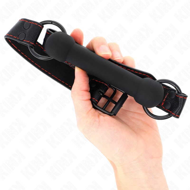 Mordaza Forma De Hueso Con Correa Polipiel Negro Ajustable 41-57 Cm