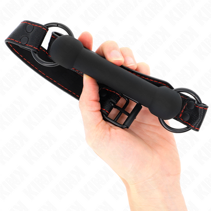 Mordaza Forma De Hueso Con Correa Polipiel Negro Ajustable 41-57 Cm