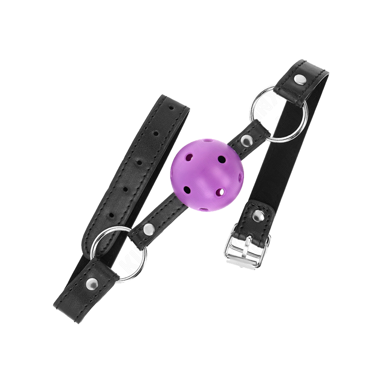 Mordaza De Bola 4.5 Cm Morado Dura Hueca 63.5 X 2 Cm