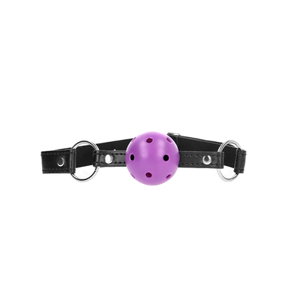 Mordaza De Bola 4.5 Cm Morado Dura Hueca 63.5 X 2 Cm