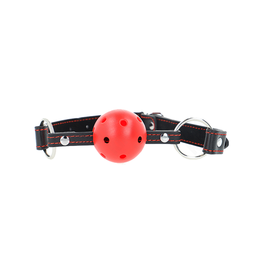 Mordaza De Bola 4.5 Cm Roja Dura Hueca Modelo 2 65 X 2.5 Cm