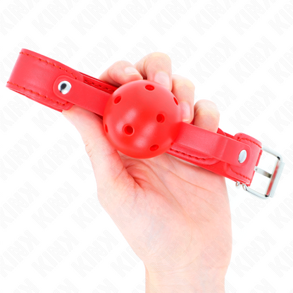 Mordaza De Bola 4.5 Cm Transpirable Rojo 65 X 2.5 Cm