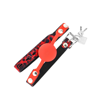 Mordaza De Bola 4 Cm De Silicona Modelo 2 Con Candado 60 X 2 Cm