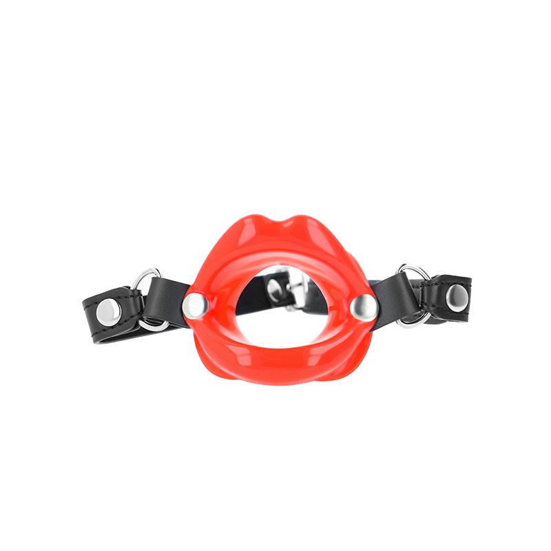 Mordaza Labial 8 Cm Con Correa De Polipiel Rojo 63 X 2 Cm Ajustable 39-58 Cm