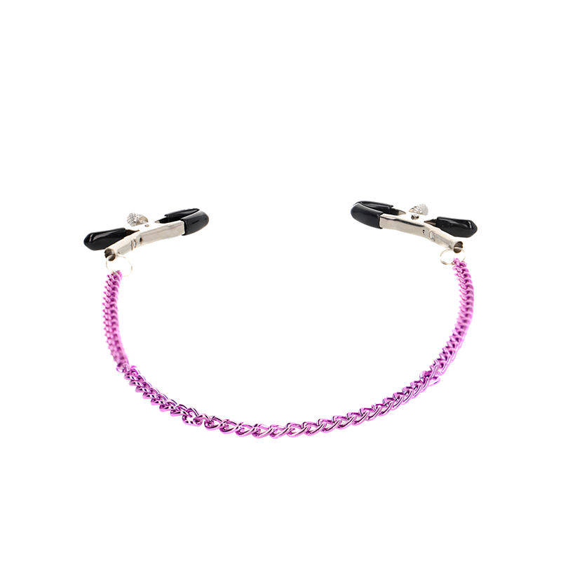 Pinzas Para Pezones Con Cadena Violeta 30 Cm