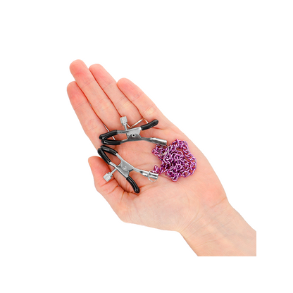 Pinzas Para Pezones Con Cadena Violeta 30 Cm