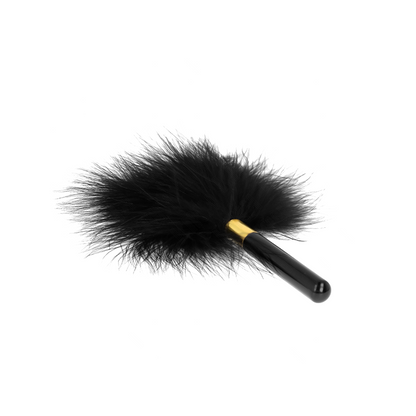 Plumas Para Cosquillas Metal Dorado Negra 18 Cm