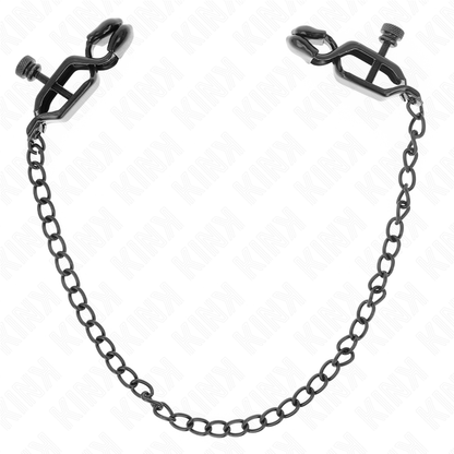 Pinzas Para Pezones Planas Negro Con Cadena Negro 30 Cm