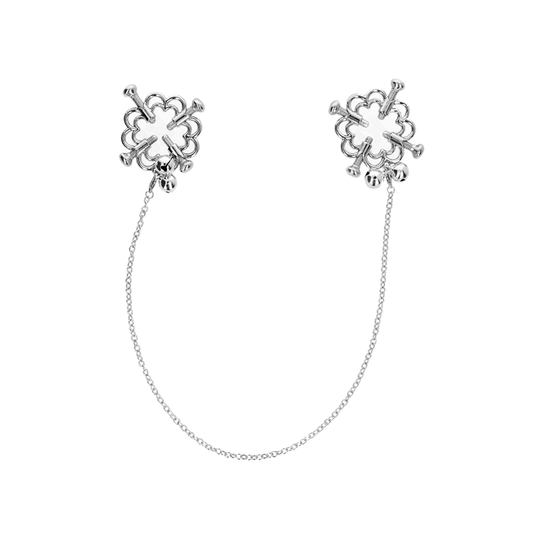 Pinzas Para Pezones Flor Metálica Con Cadena