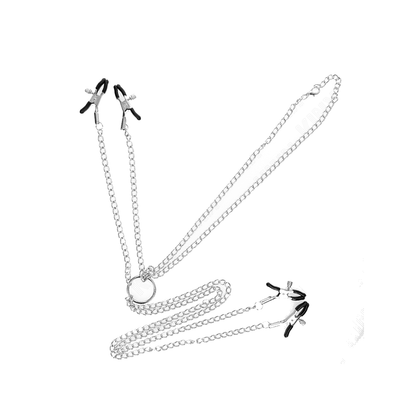 Pinzas Para Pezones Y Clítoris 4 Enganches Ajustable Plateado