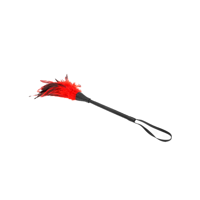 Plumas De Pollo Para Cosquillas Con Forma Cuerno De Criada Rojo 36 Cm