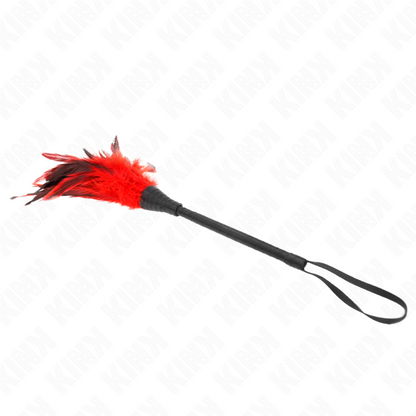 Plumas De Pollo Para Cosquillas Con Forma Cuerno De Criada Rojo 36 Cm