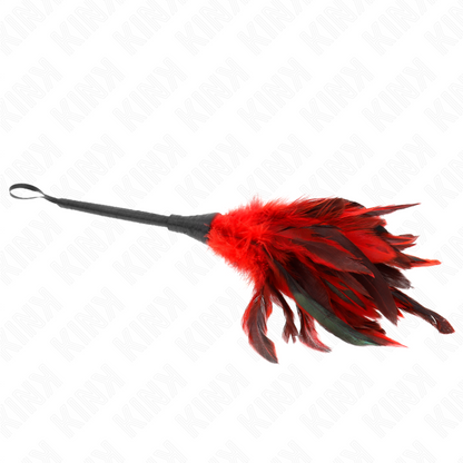 Plumas De Pollo Para Cosquillas Con Forma Cuerno De Criada Rojo 36 Cm