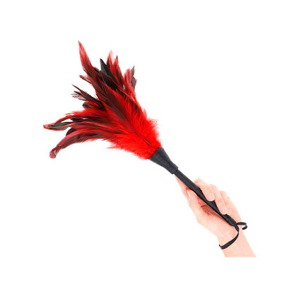 Plumas De Pollo Para Cosquillas Con Forma Cuerno De Criada Rojo 36 Cm