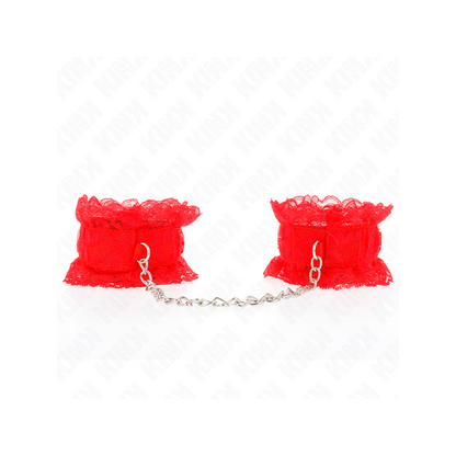 Muñequeras Elásticas De Encaje Rojo