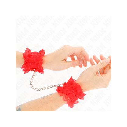Muñequeras Elásticas De Encaje Rojo