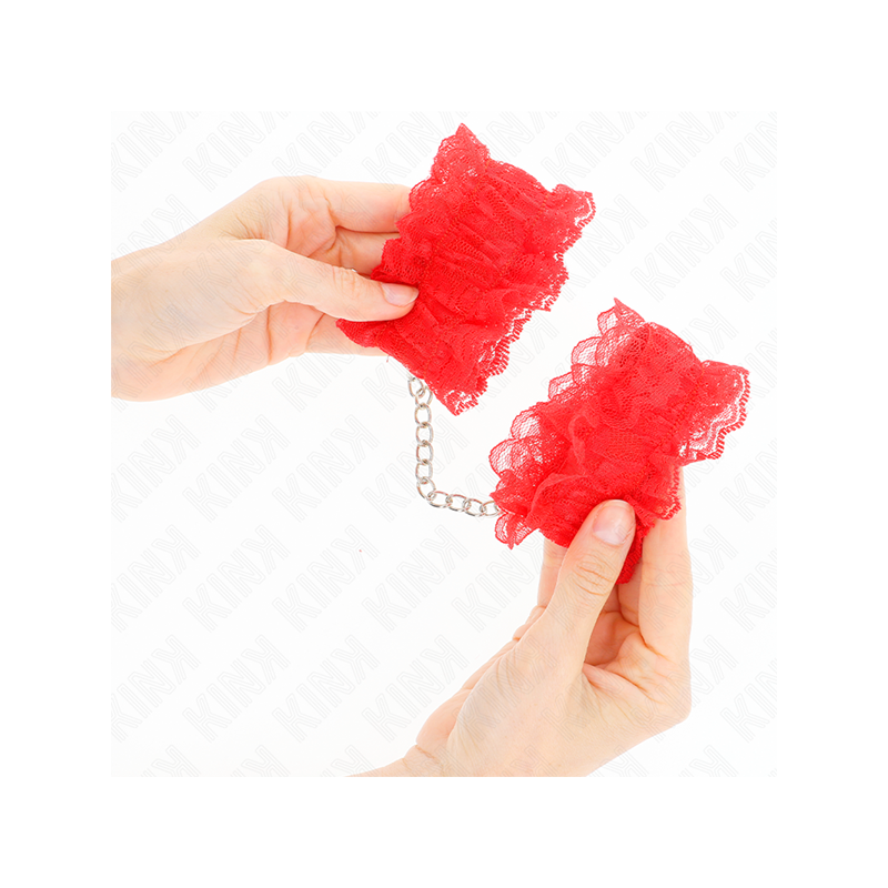 Muñequeras Elásticas De Encaje Rojo